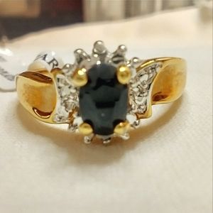 Vintage 14kt gold Ring with a black diamond 💍